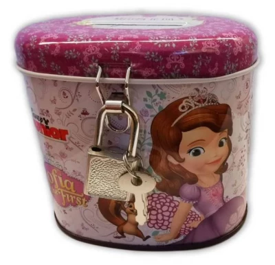 Javoli Plechová Pokladnička na zámok Disney Sofia