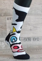 Happy Veselé ponožky Tie kravou vel. 36-40 bieločierne