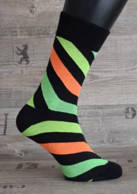 Happy Veselé ponožky Prúžok vel. 36 - 40 čierne neon