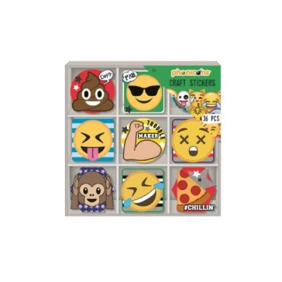 Javoli Dětské samolepky v krabičce EMOJI 36 ks
