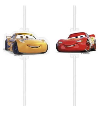 Javoli Slamky na pitie papierové Disney Cars 4 ks