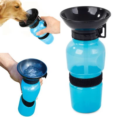 Verk Cestovná fľaša pre psov s miskou 500 ml modrá