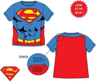 Javoli Dětské tričko krátký rukáv Superman s pláštěm vel. 98 modré