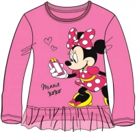 Javoli Detské tričko dlhý rukáv Disney Minnie s volánikom veľ. 116 ružové
