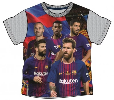 Javoli Dětské tričko krátký rukáv FC Barcelona vel. 134-140 šedé