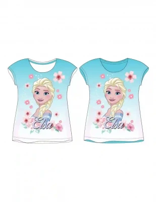 Javoli Detské tričko krátky rukáv Disney Frozen Elsa veľ. 122 bielomodrá