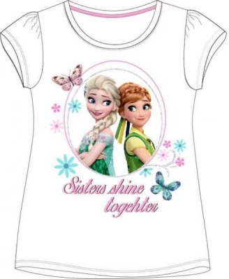 Javoli Detské tričko krátky rukáv Disney Frozen veľ. 128 biele