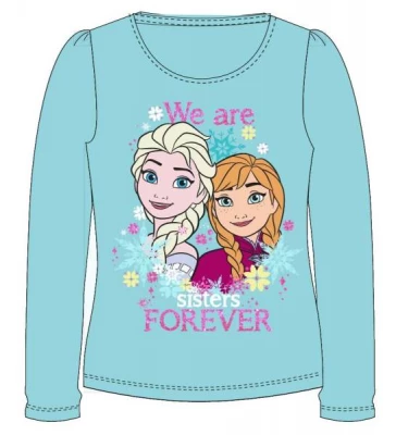 Javoli Detské tričko dlhý rukáv Disney Frozen Sisters veľ. 134 modré