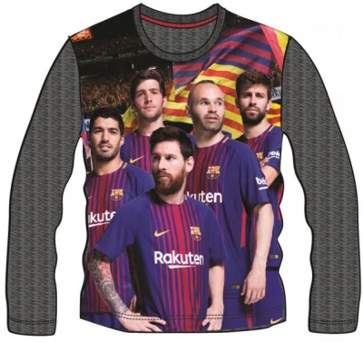 Javoli Detské tričko dlhý rukáv FC Barcelona veľ. 122 sivé