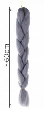 ISO Vlasy Kanelové syntetickej Copánky ombre šedej