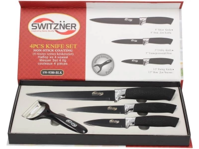 SWITZNER SW-8888-BLK 4dílná sada nožů červenobílá