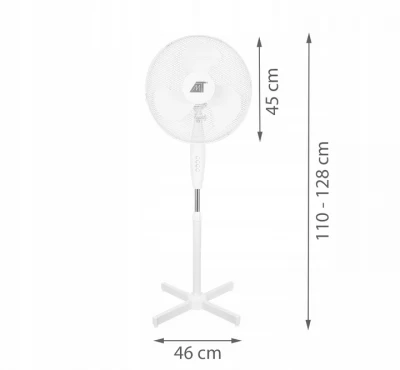 Malatec 10337 Stojanový ventilátor 40W bílý