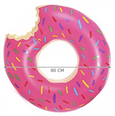 ISO Kruh na plavání nakousnutá kobliha 80 cm růžová