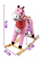 Houpací kůň se zvuky - Pink 75 cm
