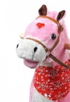 Houpací kůň se zvuky - Pink 75 cm