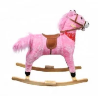 Houpací kůň se zvuky - Pink 75 cm