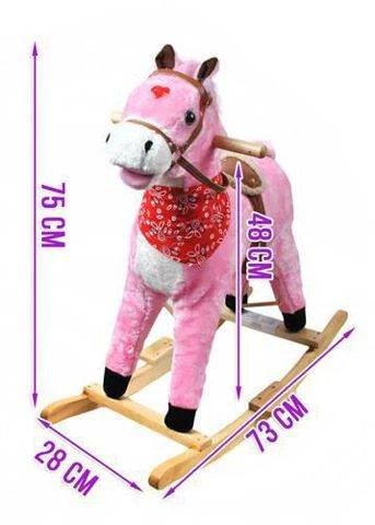 Houpací kůň se zvuky - Pink 75 cm