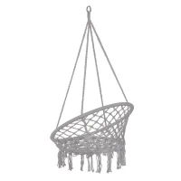 KIK KX6516 Závěsné křeslo s třásněmi 80 cm šedé