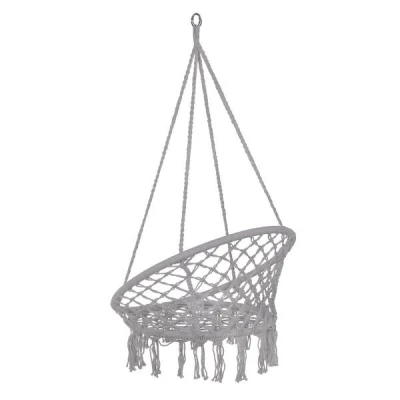KIK KX6516 Závěsné křeslo s třásněmi 80 cm šedé