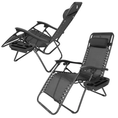 Carruzzo Plážové lehátko Zero Gravity ECO šedé