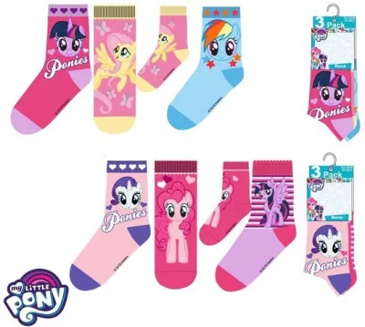 Javoli Detské ponožky My Little Pony veľ. 23-26 3 páry svetlé