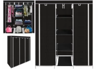 ISO Dvojitá skříň na oblečení 166 x 125 x 43 cm černá