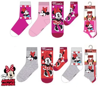 Javoli Dětské ponožky Disney Minnie vel. 31- 34 páry růžové