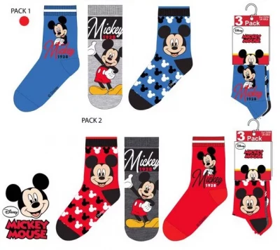 Javoli Dětské ponožky Disney Mickey vel. 31/34 3 páry modré
