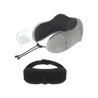 Trizand Cestovní sada 3D maska na spaní šedá