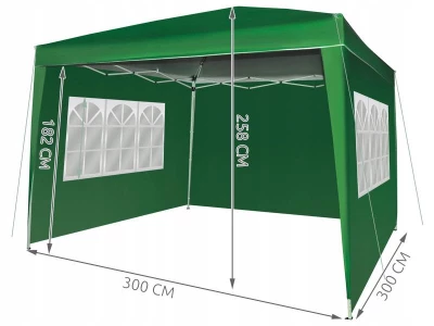 Malatec 7905 Záhradný altán skladací 3 x 3 m + 4 bočné steny zelená bazár