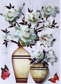 GFT 3D samolepka kvetina - biela