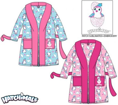 Javoli Dětský župan Hatchimals vel. 98 cm růžový