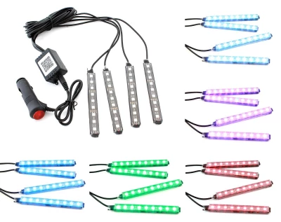 APT ZD65C LED pásik RGB 4x9 LED sada pre interiéry automobilov Bluetooth