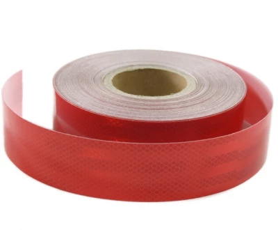 KIK Samolepící páska reflexní 45.7 m x 5 cm červená