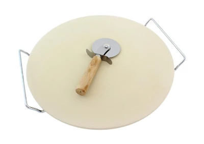 APT Pizza set - kameninový podnos 33 cm + kráječ