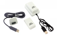 APT KX7B Nabíjacia stanica pre XBOX 360 + 2 ks batérií 4800mAh biela
