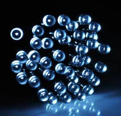 ISO Vánoční osvětlení 40 LED studená bílá - solární napájení