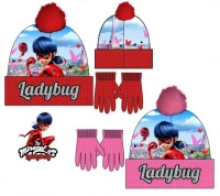 Javoli Sada Čepice + rukavice Miraculous Ladybug vel. 54 růžová