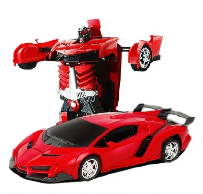 KIK KX7217 Auto transformers 2 v 1 na diaľkové ovládanie 1:20 červené