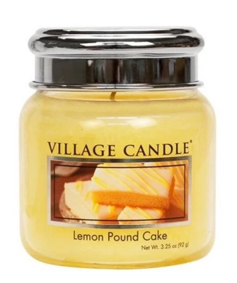 Village Candle Vonná svíčka ve skle, Citrónový koláč - Lemon Pound Cake 3,75oz