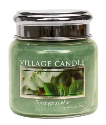 Village Candle Vonná svíčka ve skle, Eukalyptus a máta - Eucalyptus mint 3,75oz