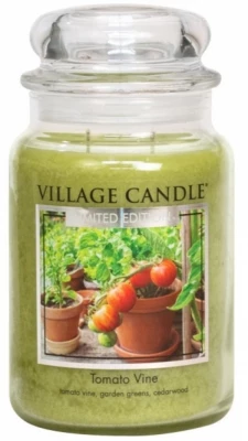 Village Candle Vonná svíčka ve skle, Rajčatová Zahrádka - Tomato Vine, 26oz Premium