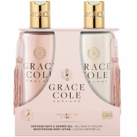 Grace Cole Sprchový gél + Hydratačné telové mlieko - Vanilla Blush & Peony, 2x300ml