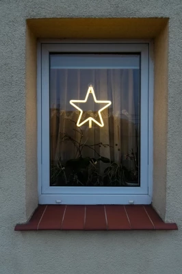 ISO Vánoční Hvězda 100 LED do okna, 28 cm teplá bílá