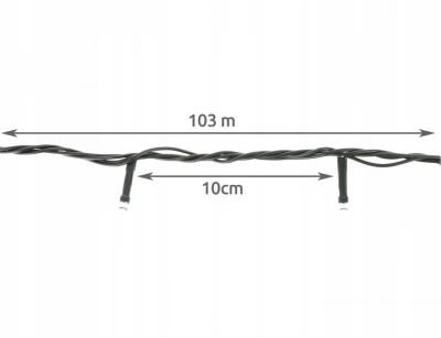 ISO 11513 Vánoční osvětlení 1000 LED, 6.9W teplá bílá 103 m 