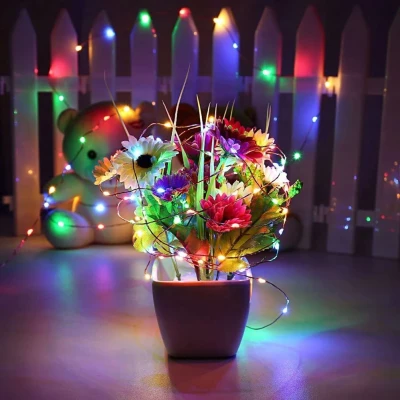 ISO 11396 Vianočný svietiaci struny Solárne 200 LED, multicolor 22m