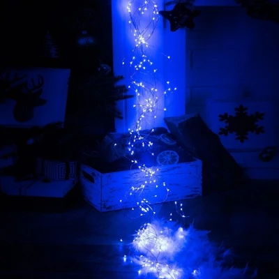 ISO 11350 Vianočné osvetlenie vlasy anjela 200 LED, 9W studená biela 1.95 m