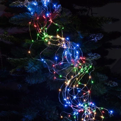 ISO 11348 Vianočné osvetlenie vlasy anjela 200 LED, 9W multicolor 1.95 m