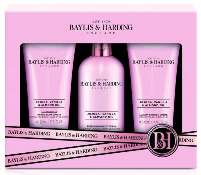 Baylis & Harding Sada starostlivosti o telo - Jojoba, Vanilla & Almond oil - 3ks