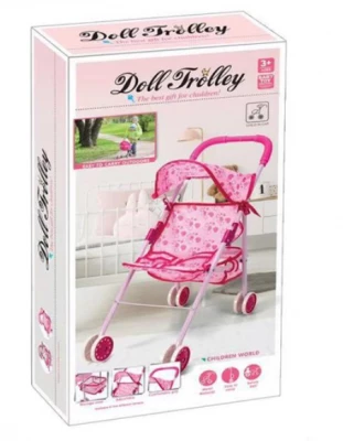 KIK Golfový kočárek pro panenky růžový